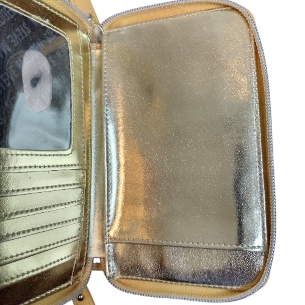 Steve Madden Mustard Yellow Leather Wristlet Wallet - Picture 11 of 13